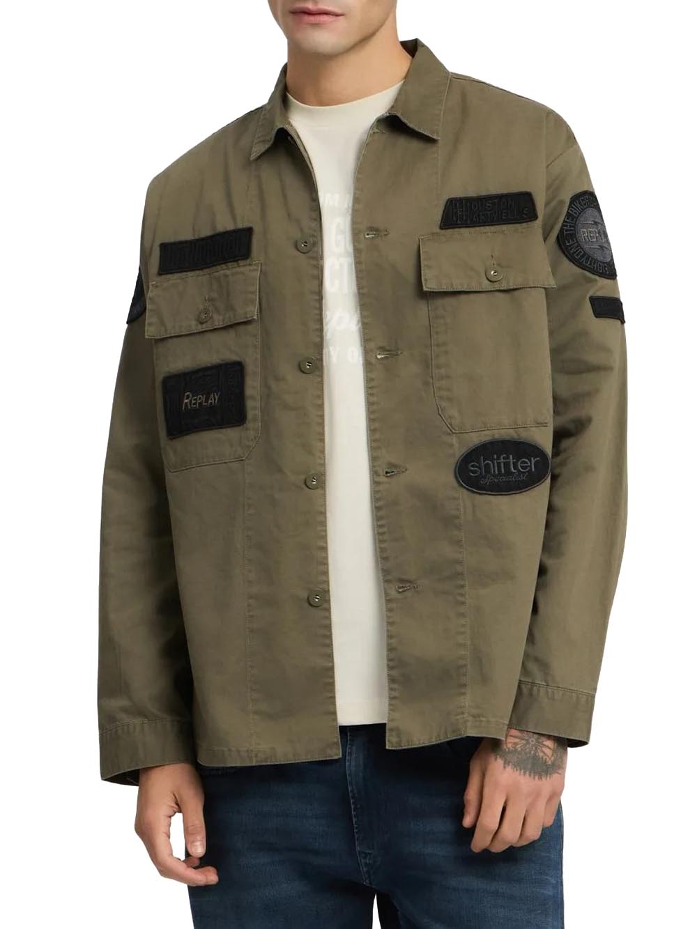 Replay Camicia Uomo M8445b.000.85172 Verde