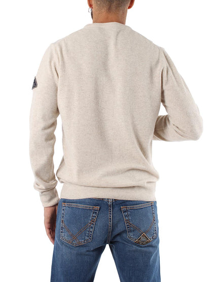 Roy Roger's Pullover Uomo Crew Neck Man Rru502 Cc53 Beige