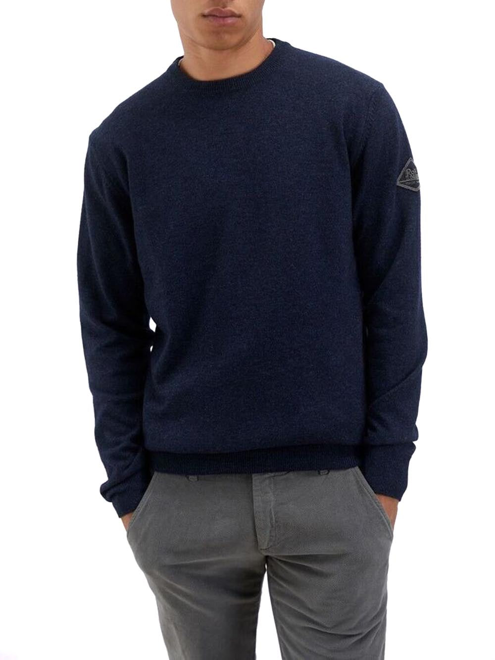 Roy Roger's Pullover Uomo Crew Neck Man Rru502 Cc53 Blu