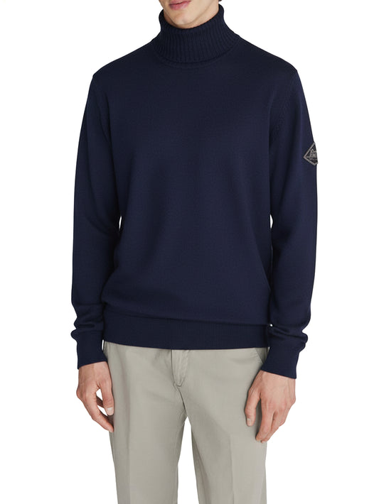 Roy Roger's Maglia Uomo Turtle Neck Man Rru505 Cc53 Blu