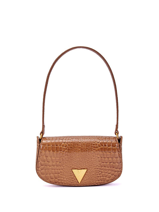 croco effect clap bag