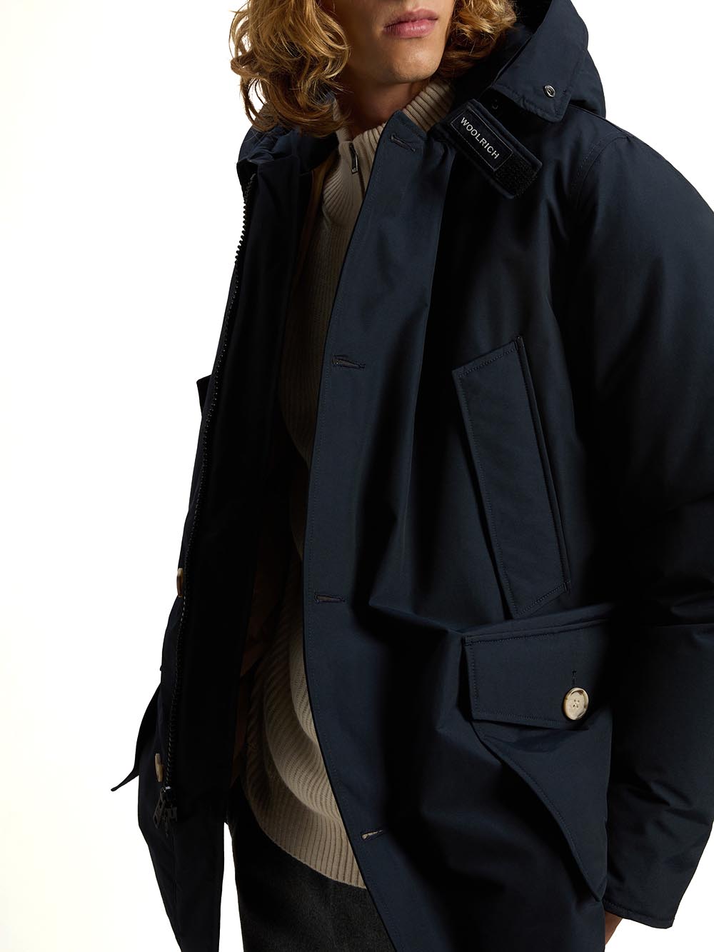 ARCTIC DETACHABLE FUR PARKA Woolrich Giubbino Uomo Cfwoou0482mhut0001 Blu