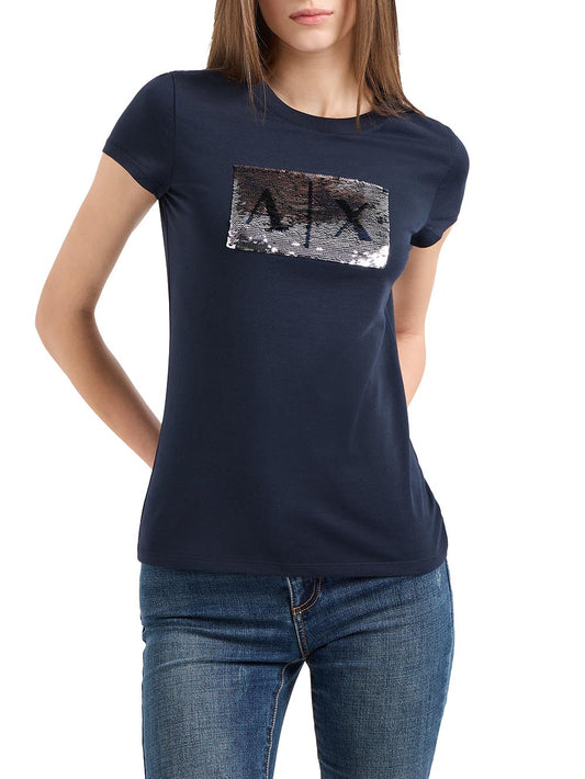 Armani Exchange T-shirt Donna 8nytdl Yj73z Blu/Silver