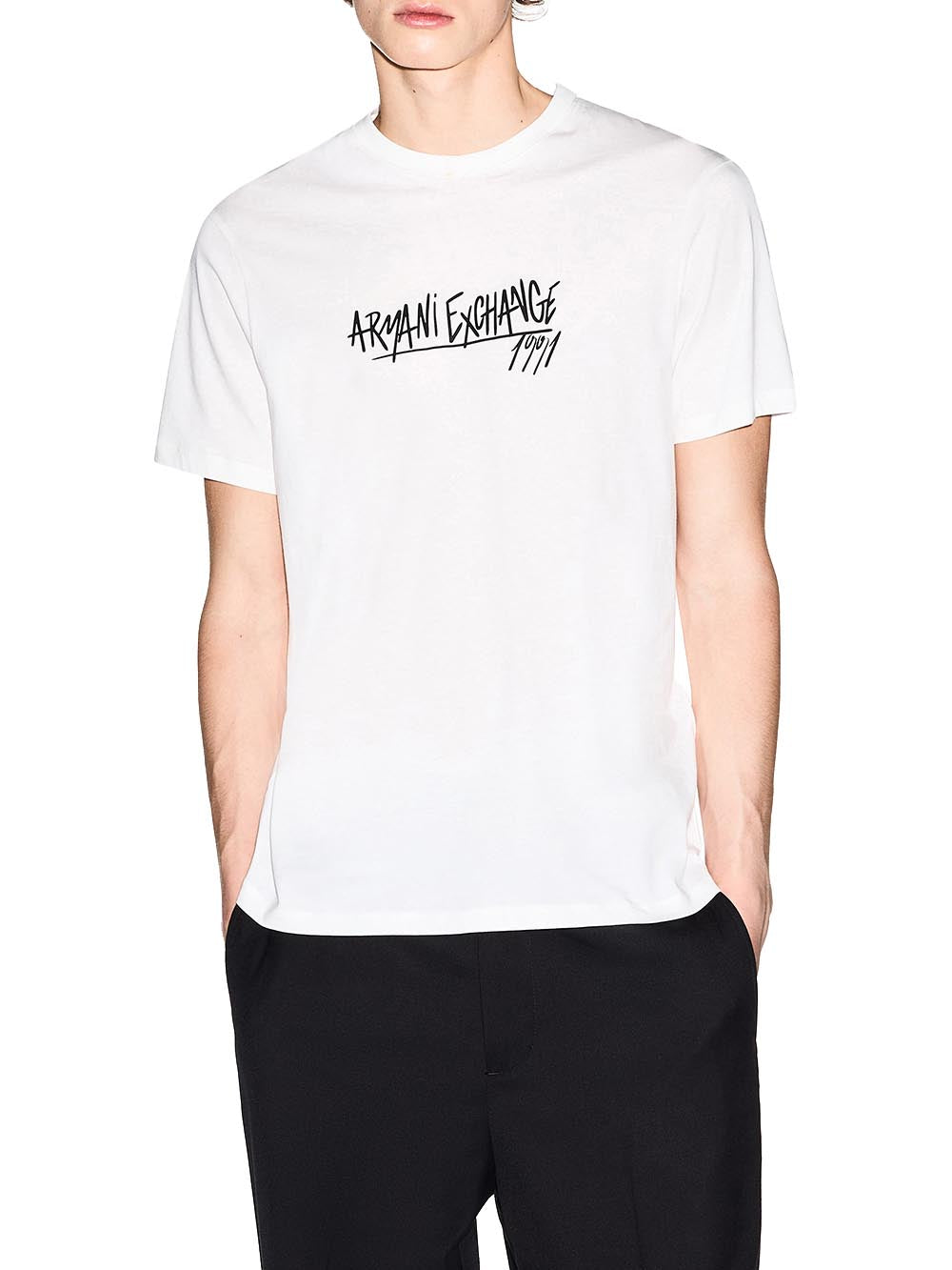 Armani Exchange T-shirt Uomo Xm002789 Af10356 Panna