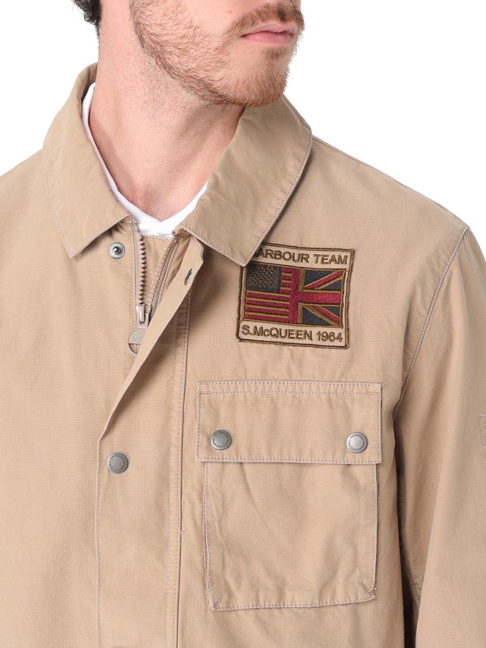 WORKERS CASUAL Barbour International Giubbino Uomo Mca0976 Beige