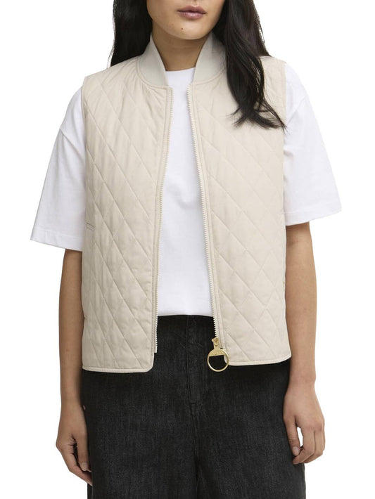 ROEBURN GILET Barbour Smanicato Donna Lgi0219 Panna