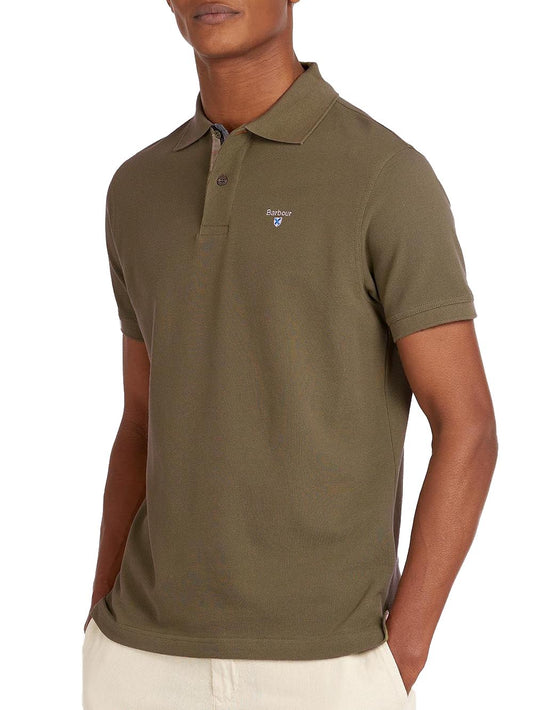 TARTAN PIQUE POLO Barbour Polo Uomo Mml0012 Verde oliva