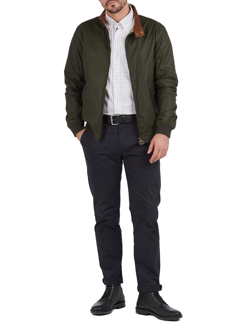 LIGHTWEIGHT ROYSTON WAX Barbour Giubbino Uomo Mwx1350 Verde oliva