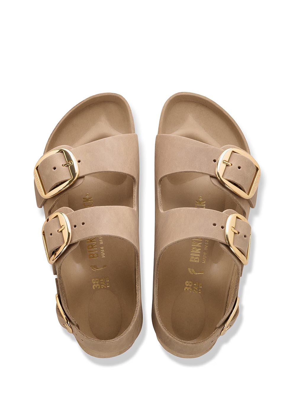 milano big buckle Birkenstock Ciabatta Donna 1031782 Tabacco brown