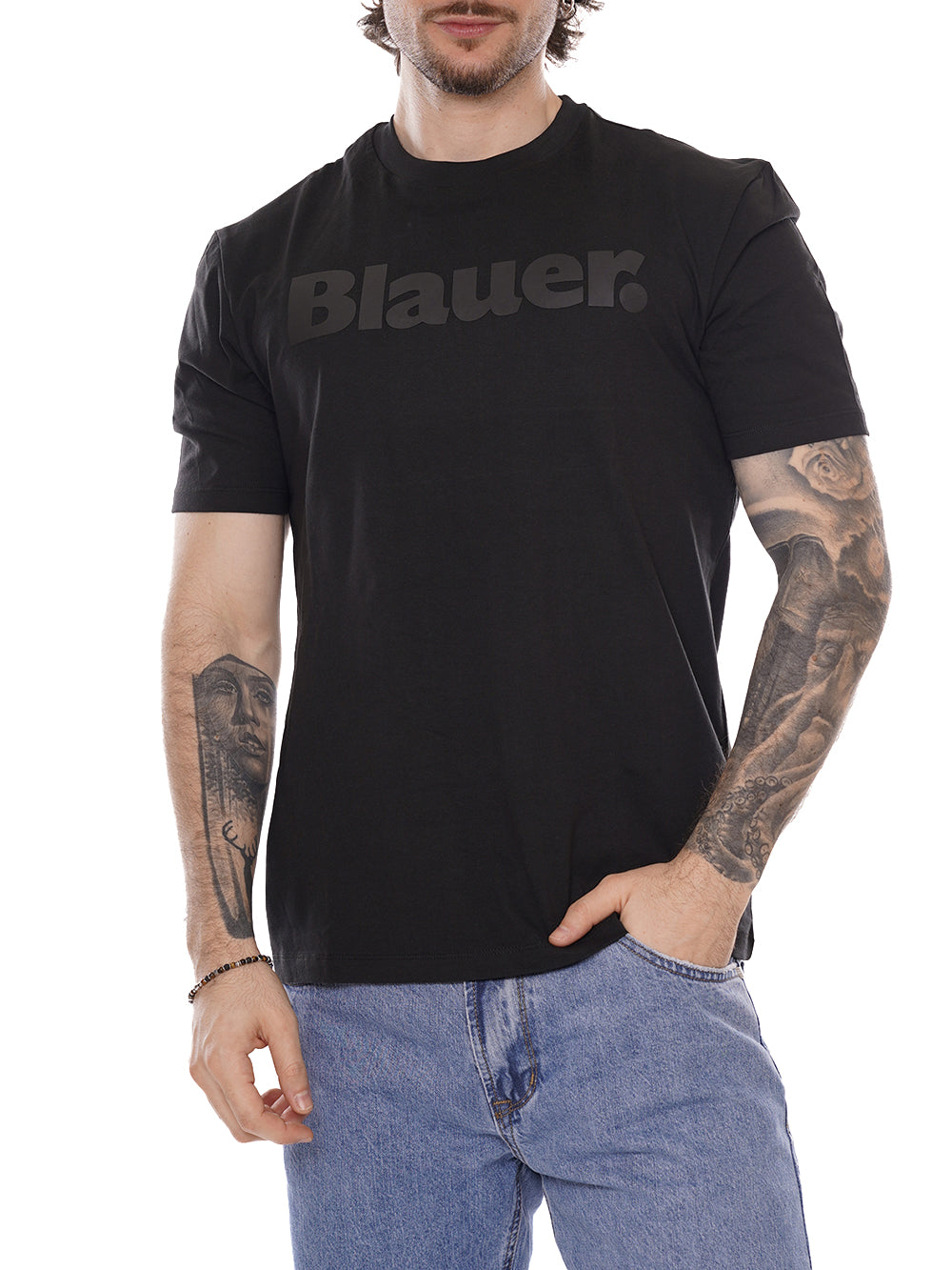 BOURN Blauer T-shirt Uomo 26sbluh02287 007480 Nero