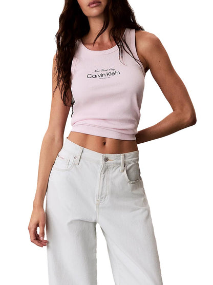 Calvin Klein Jeans Canotta Donna Lv047f816g Rosa