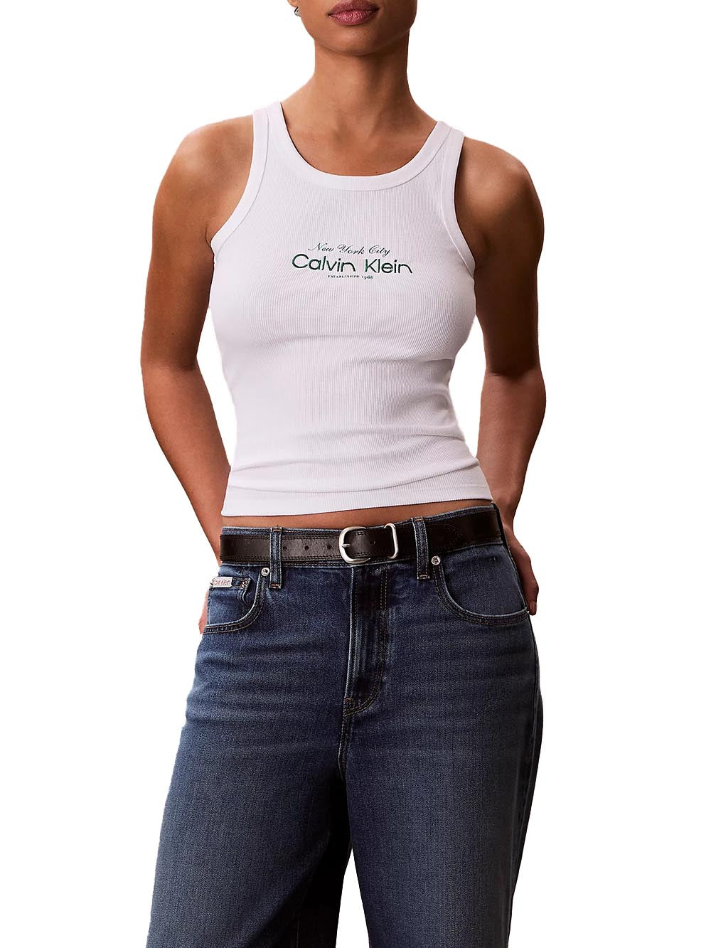 Calvin Klein Jeans Canotta Donna Lv047f816g Bianco