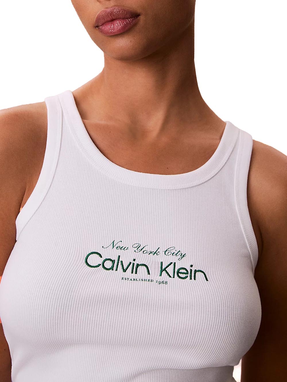 Calvin Klein Jeans Canotta Donna Lv047f816g Bianco