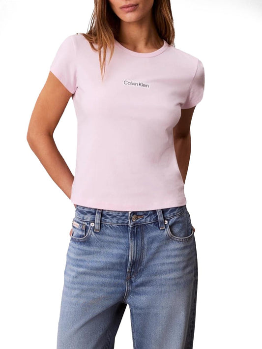 Calvin Klein Jeans T-shirt Donna Lv047f842g Rosa