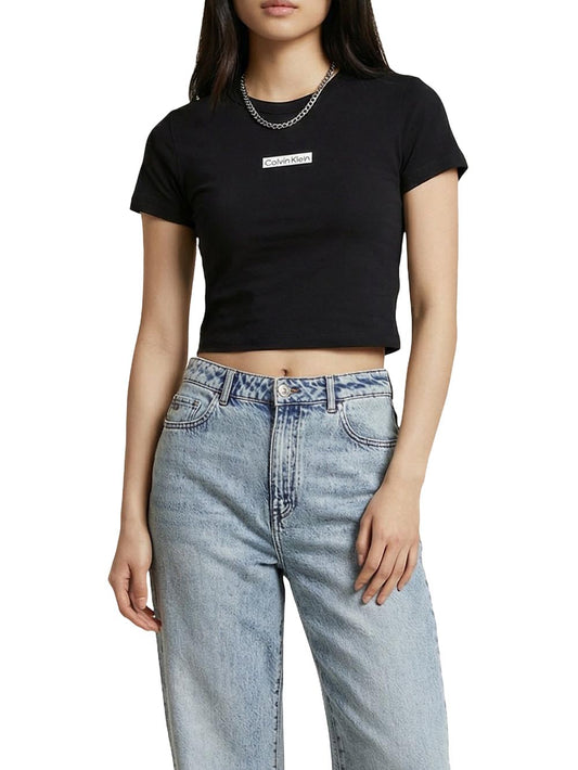 Calvin Klein Jeans T-shirt Donna Lv047f842g Nero