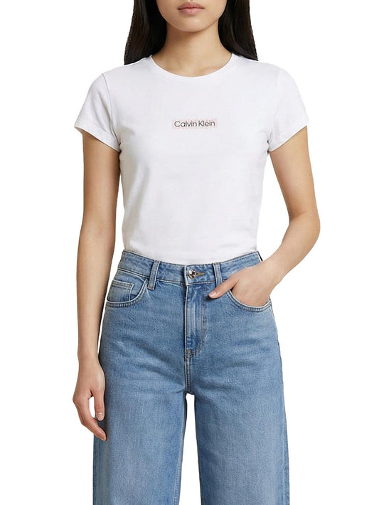 Calvin Klein Jeans T-shirt Donna Lv047f842g Bianco
