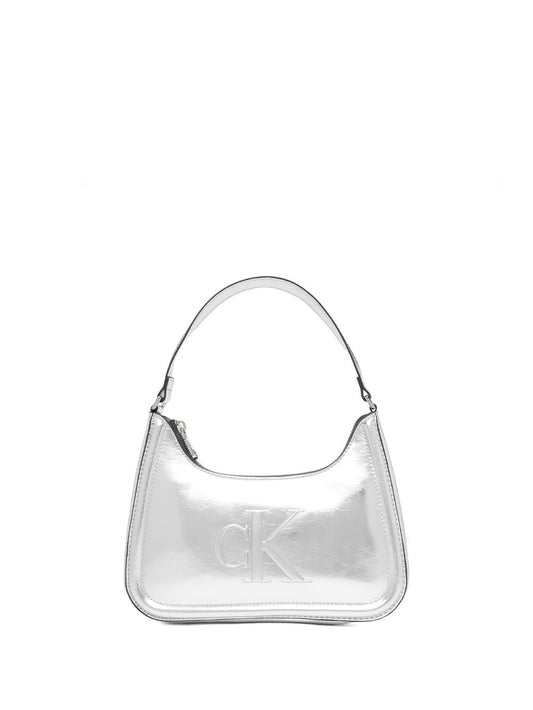 bold ck metallic shoulder bag Calvin Klein Borsa a Spalla Donna Lv04f3332g Argento