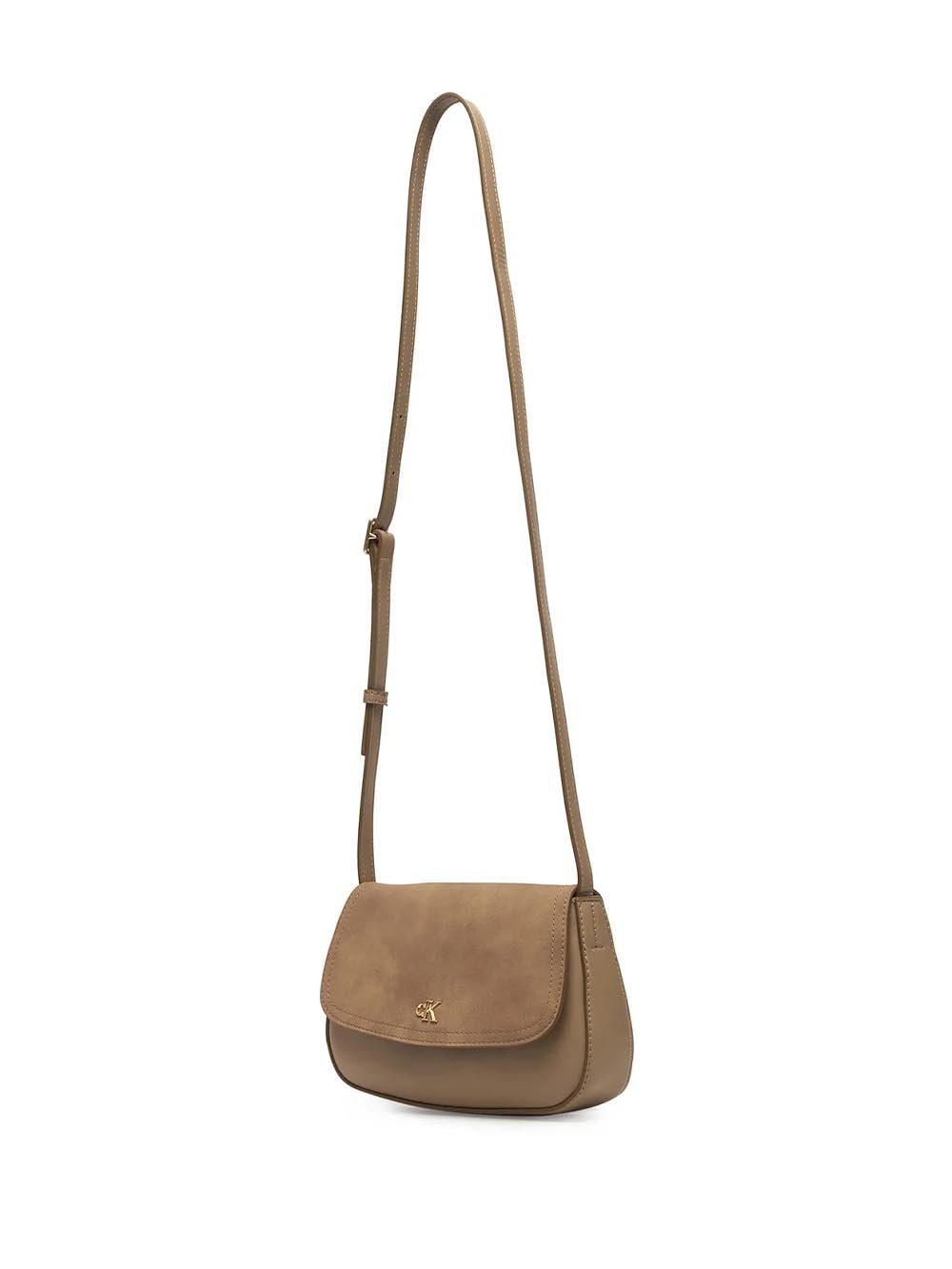 ck brushed flap camera bag Calvin Klein Borsa a Tracolla Donna Lv04f3409g Tortora