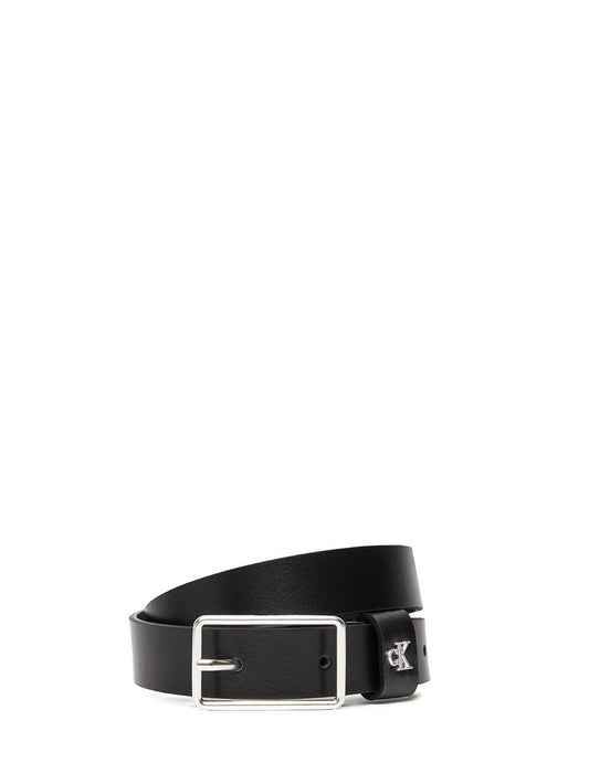 square buckle ck loop 25mm Calvin Klein Cinta Donna Lv04f7050g Nero argento