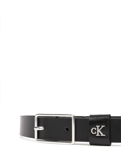 square buckle ck loop 25mm Calvin Klein Cinta Donna Lv04f7050g Nero argento