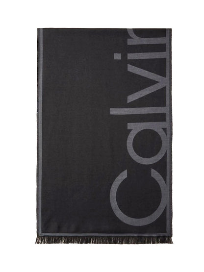 oversized logo lw jacquard sto Calvin Klein Foulard Donna Lv04f8066g Nero grigio