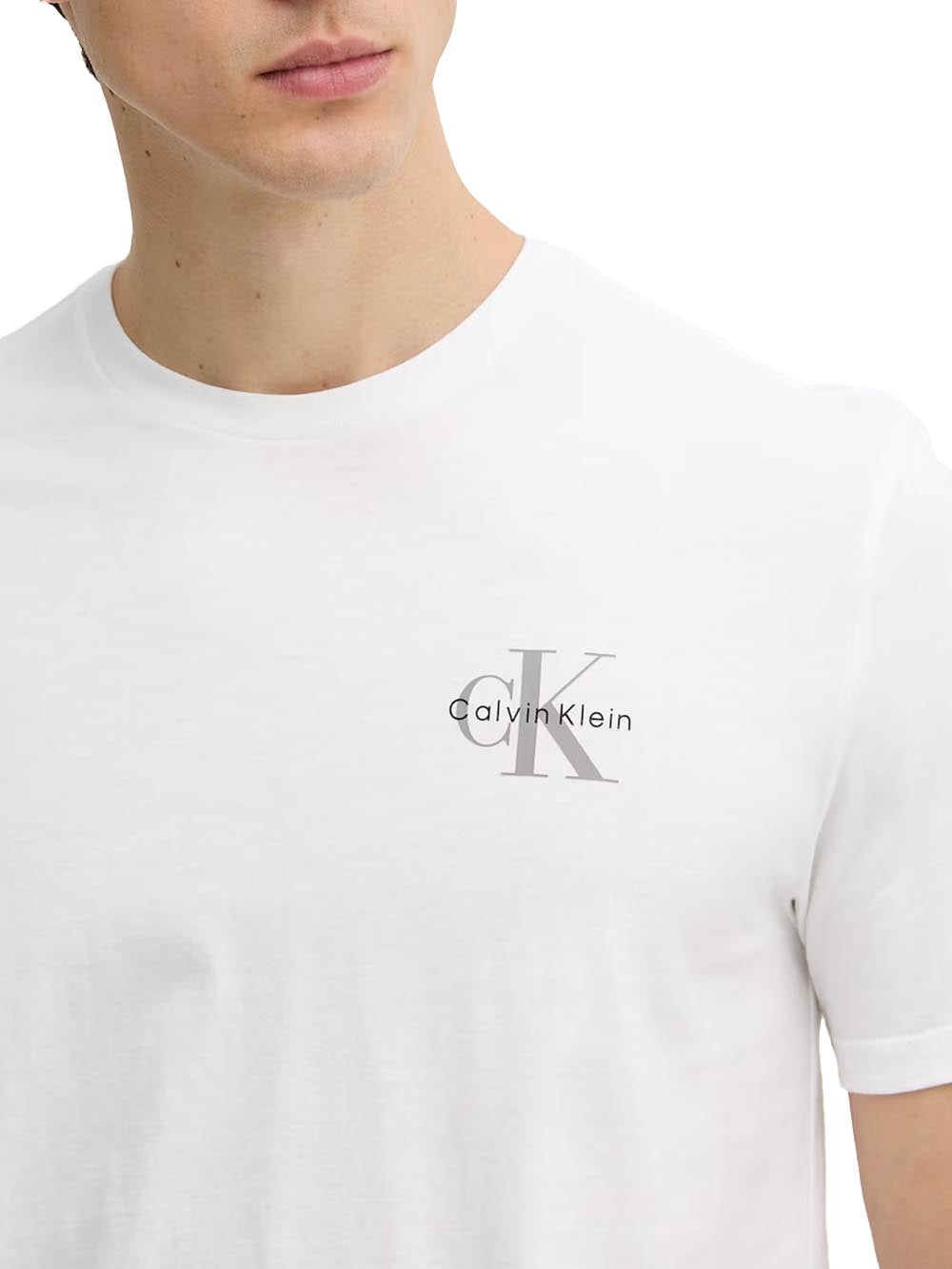ss 30s clssc micro Calvin Klein Jeans T-shirt Uomo Lv04rf278g Bianco