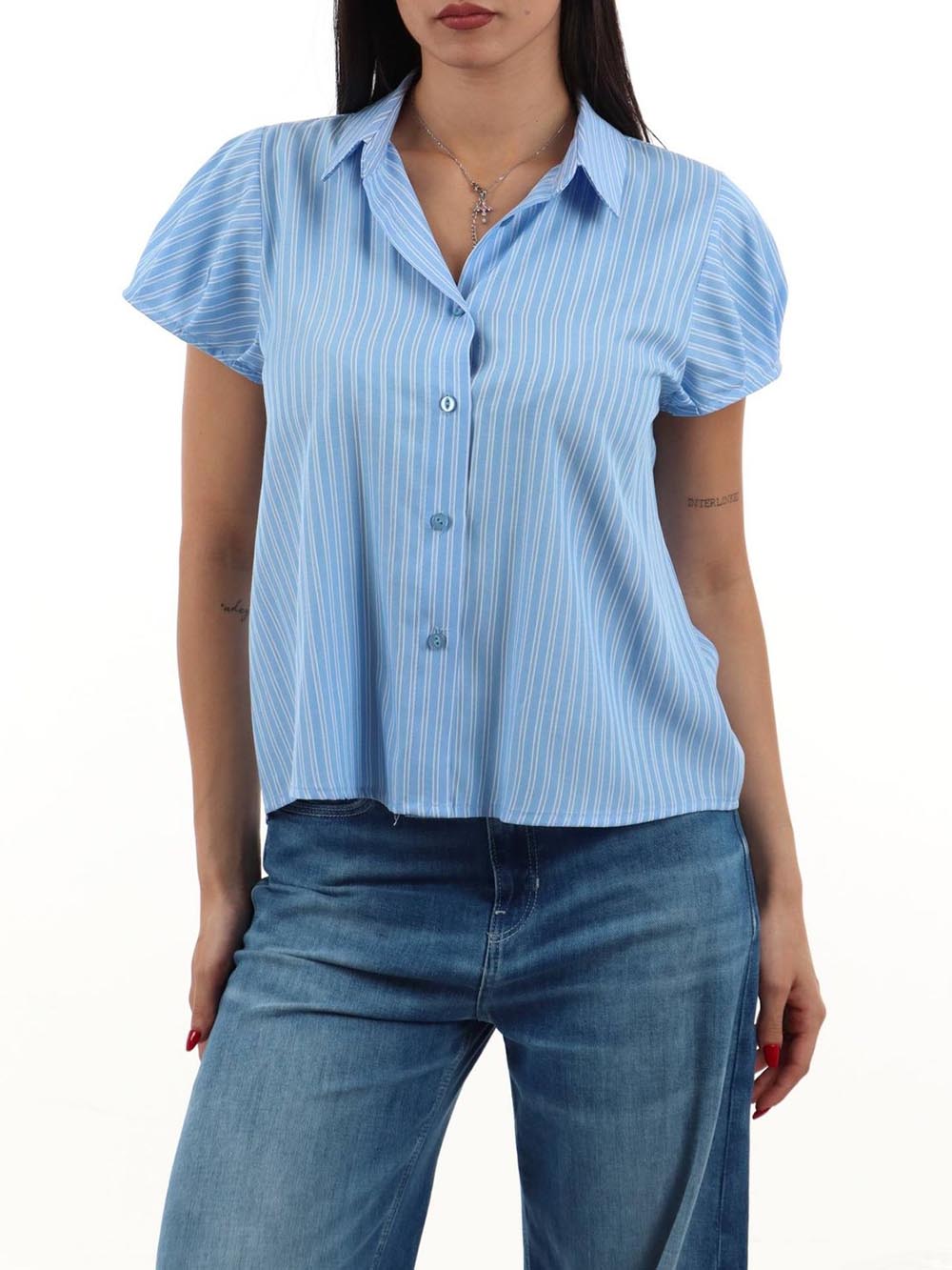 CHORAL Camicia Donna Pe26255 Celeste