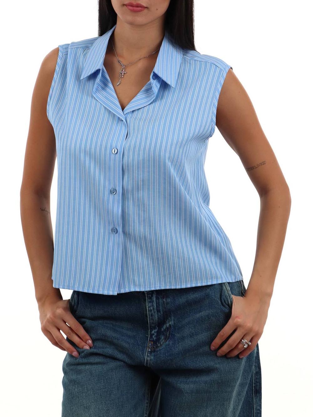CHORAL Camicia Donna Pe26296 Celeste
