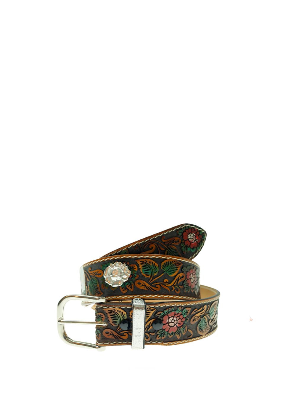 passante metallo dipinta a mano EL CHARRO Cintura Unisex E602 Marrone