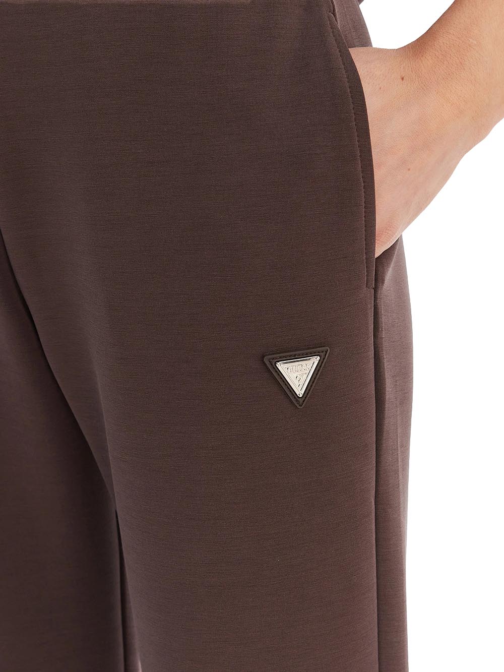 OLYMPE LONG PANTS Guess Pantalone Donna V4yb08 Kcay2 Marrone