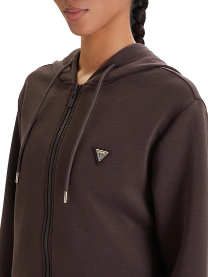 OLYMPE FULL ZIP HOOD Guess Felpa Donna V4yq06 Kcay2 Marrone