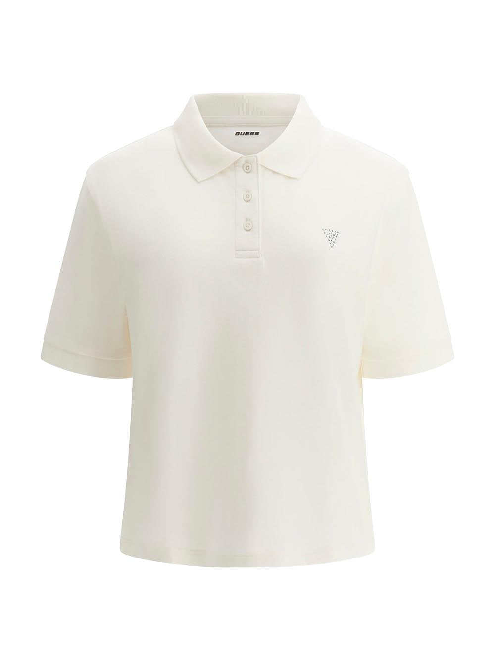 SILVY BOXY POLO SHIR Guess Polo Donna V6gp11 K3278 Panna