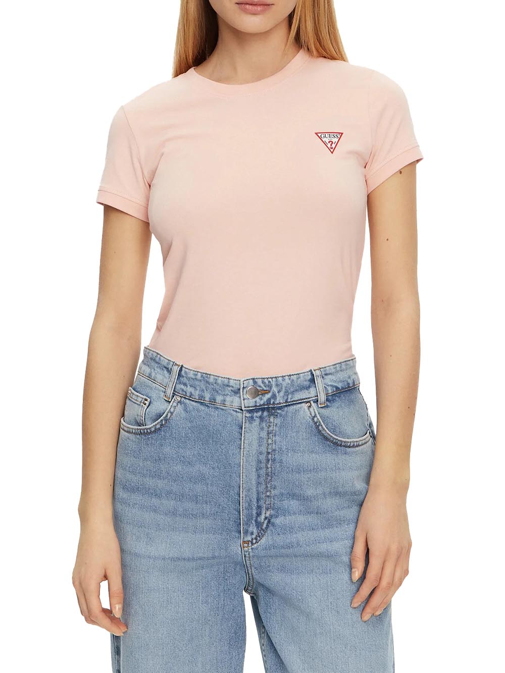 SS CN MINI TRIANGLE Guess T-shirt Donna W2yi44 J1314 Rosa