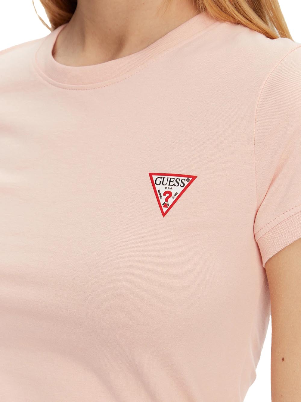 SS CN MINI TRIANGLE Guess T-shirt Donna W2yi44 J1314 Rosa
