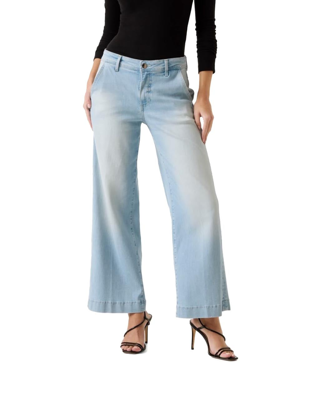 ZOYA WIDE LEG CROP Guess Jeans Donna W6ga1l D0689 Chiaro