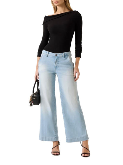 ZOYA WIDE LEG CROP Guess Jeans Donna W6ga1l D0689 Chiaro
