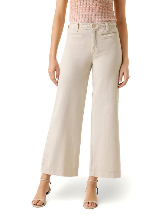 ZOYA CROP LEG BRAIDE Guess Pantalone Donna W6gb15 W1886 Panna
