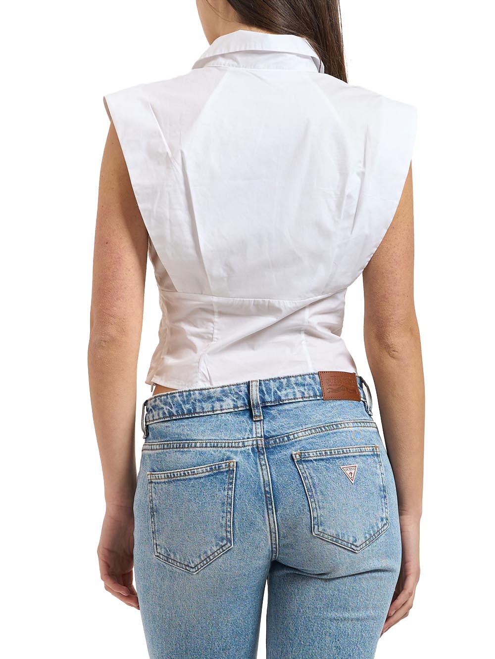 SL CHERRY TOP Guess Camicia Donna W6gh95 W2399 Bianco