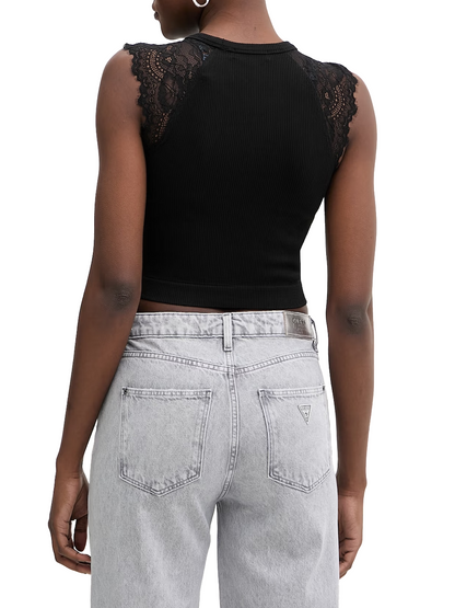 MILLIE SEAMLESS LACE Guess Top Donna W6gz01 Z0606 Nero