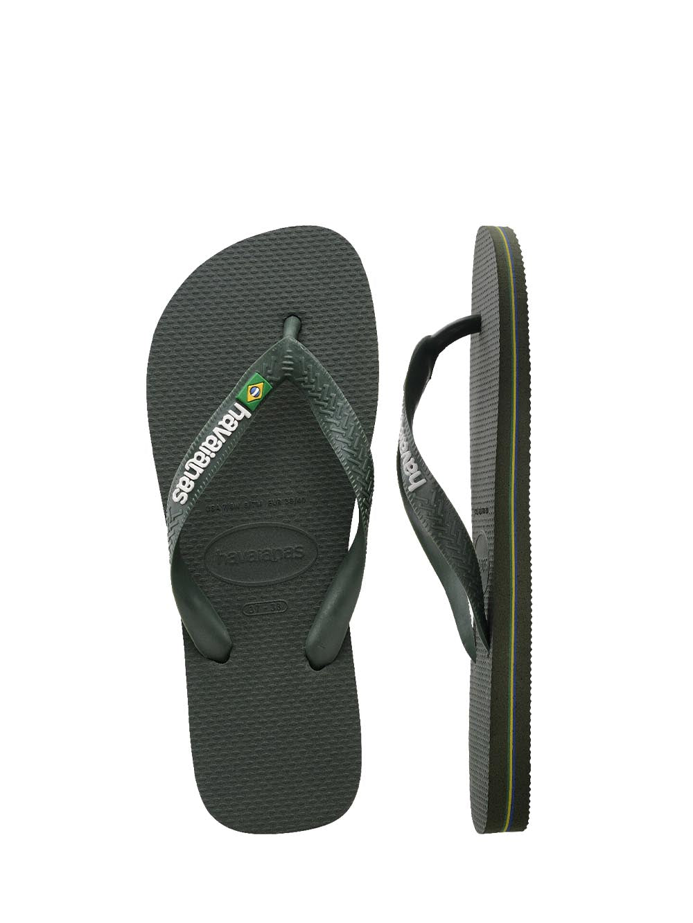 Havaianas Infradito Uomo Brasil Logo 4.110.850 Verde oliva