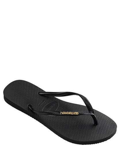 Havaianas Infradito Donna Slim Logo Metallica 4.119.875 Nero