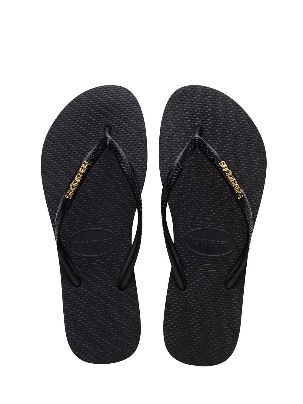 Havaianas Infradito Donna Slim Logo Metallica 4.119.875 Nero
