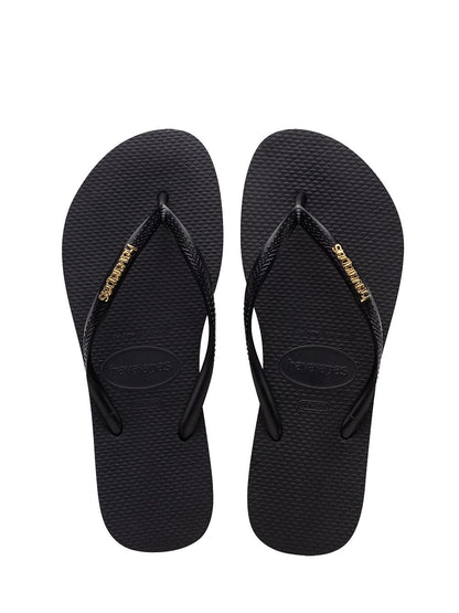 Havaianas Infradito Donna Slim Logo Metallica 4.119.875 Nero