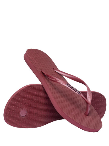 Havaianas Infradito Donna Slim Logo Metallica 4.119.875 Bordeaux