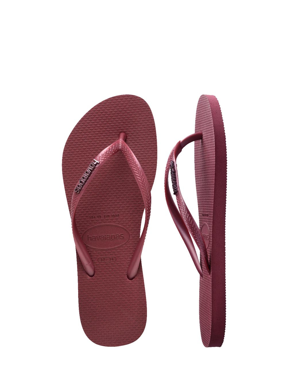 Havaianas Infradito Donna Slim Logo Metallica 4.119.875 Bordeaux