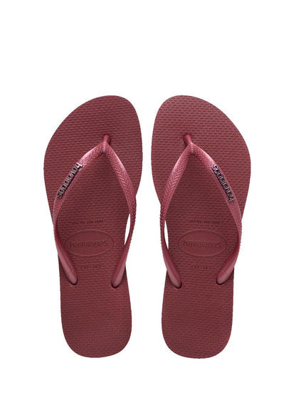 Havaianas Infradito Donna Slim Logo Metallica 4.119.875 Bordeaux