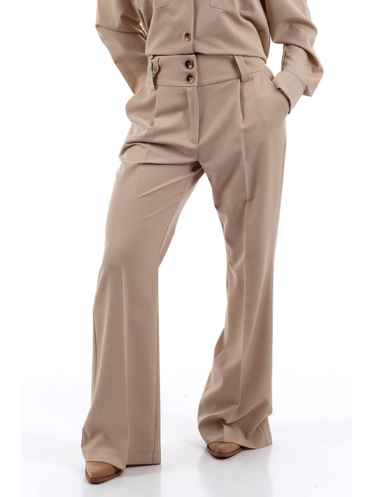 vita alta palazzo I AM Pantalone Donna 13669 Beige