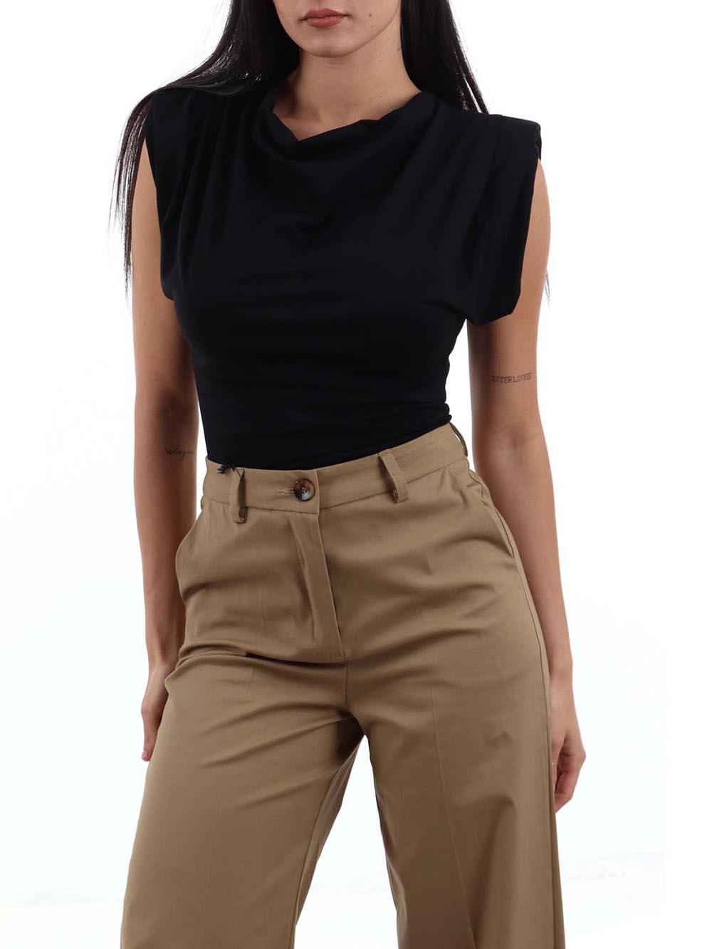 smanicata con spallina I AM T-shirt Donna 17198 Nero