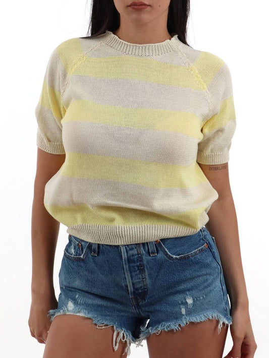 m/c righe I AM Maglia Donna 1810 Giallo beige