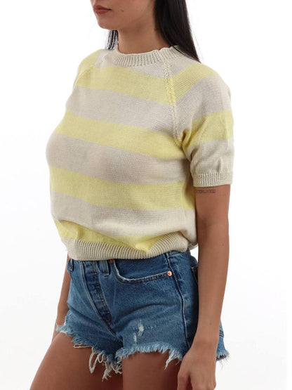 m/c righe I AM Maglia Donna 1810 Giallo beige